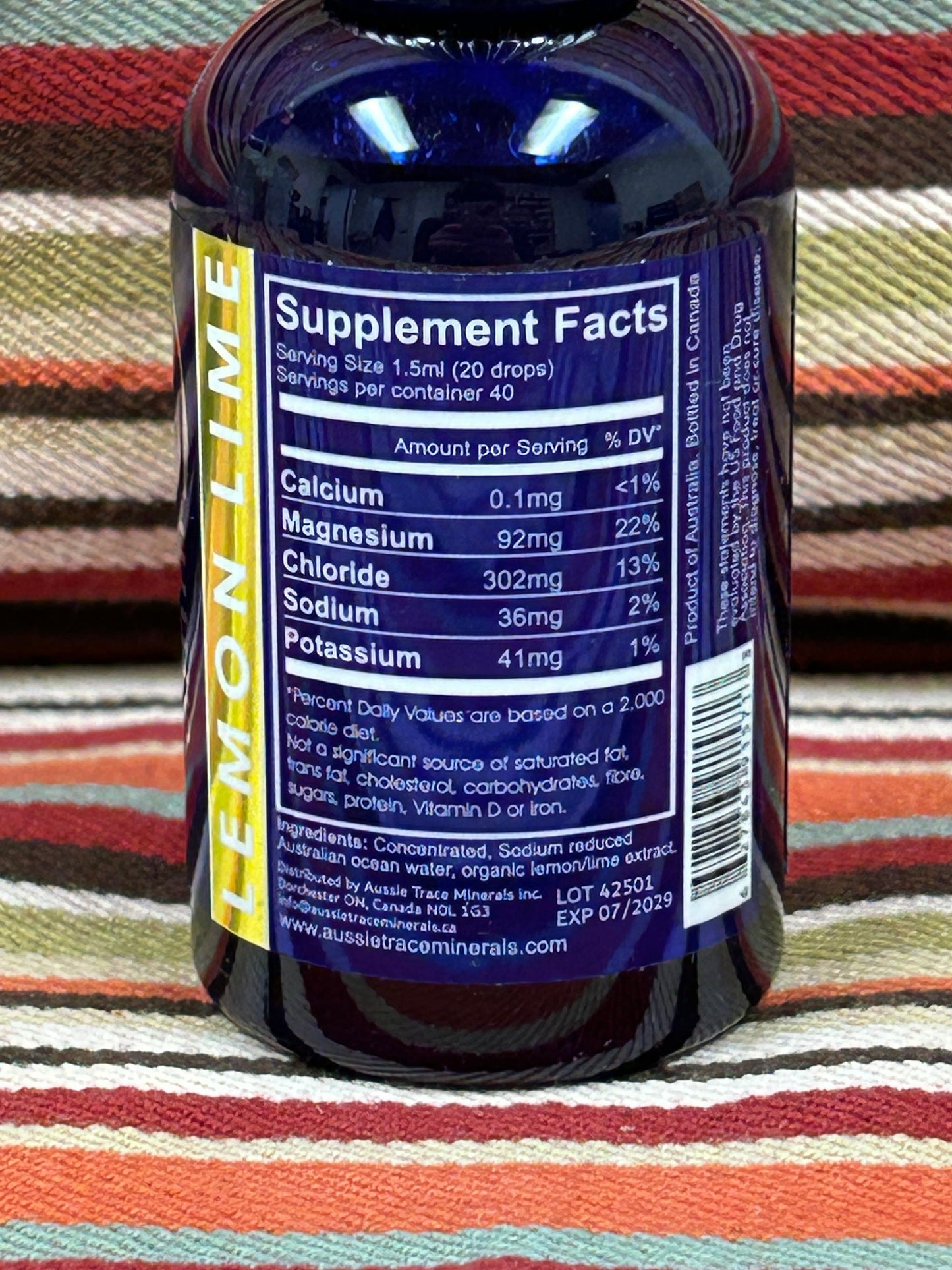 Aussie Trace Minerals with Organic Lemon Lime Extracts - 2oz