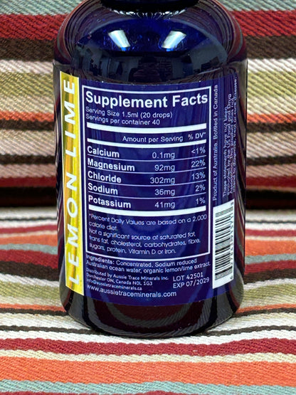 Aussie Trace Minerals with Organic Lemon Lime Extracts - 2oz